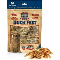Canine Butcher Shop Duck Feet for Dogs (Pack of 30), Raised & Made in USA Dehydrated Duck Feet, All-Natural Dog Chews, Treats, Snacks