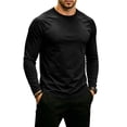 thumbnail image 2 of IAJDKMEK Men's Long Sleeve Crew Neck Shirt - UPF 50+ Sun Protection Dry Fit Tops, Lightweight Athletic Workout Shirts for Outdoor,Black L, 2 of 8