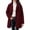 07#Wine, variant on Plus Size Womens Business Casual Fleece Fall Jackets Trendy Mid-Length Oversized Winter Coats with Pockets Lapel Collar Button Down Outerwear