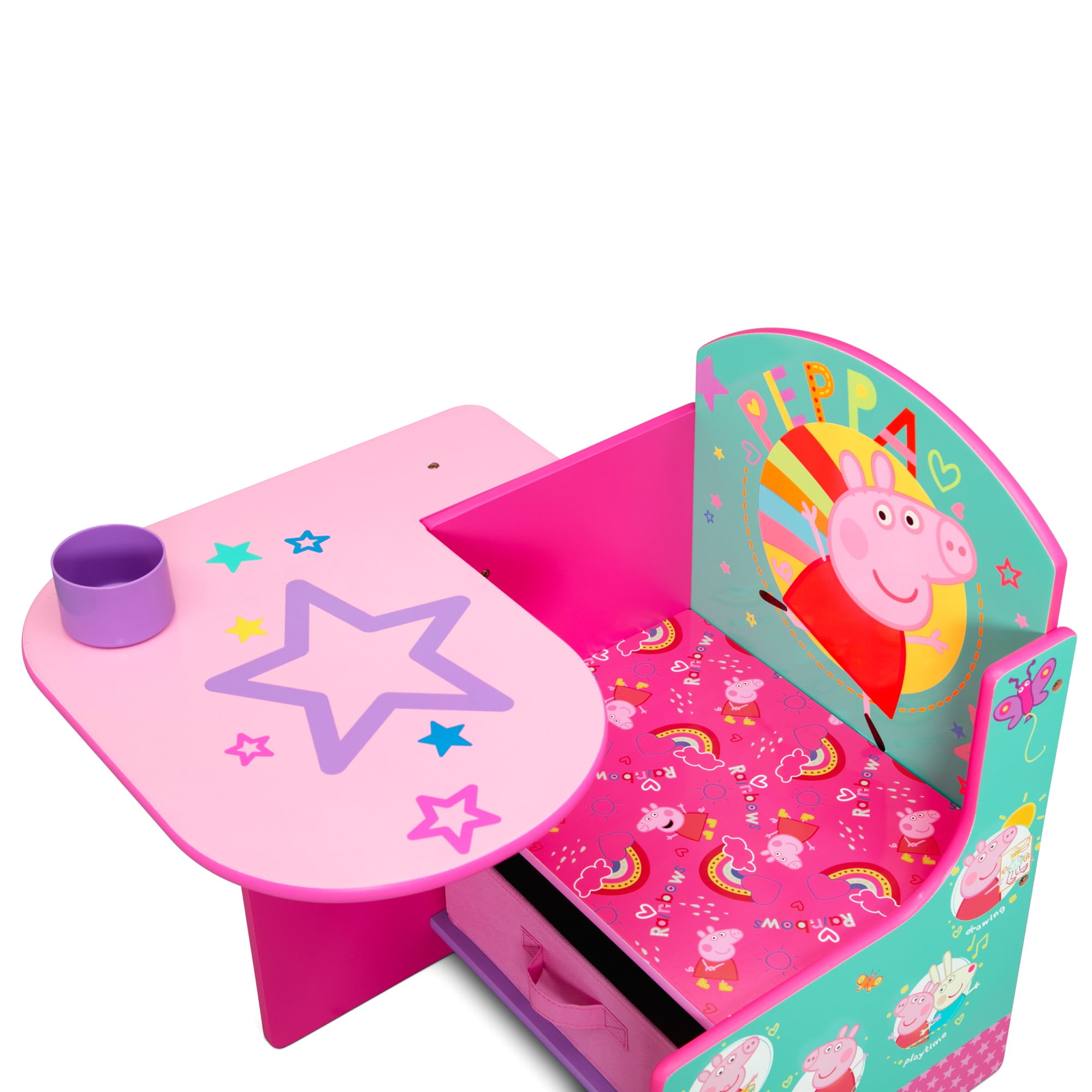 Peppa Pig Chair Desk with Storage Bin by Delta Children - Greenguard Gold Certified, Pink
