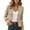 Beige, variant on Cropped Blazer for Women Button down Long Sleeve Open Front Suit Jacket Commuting Business Casual Blazer