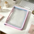 thumbnail image 4 of Leodye 1PCS Two-Color Zipper Notebook Cover, Transparent PVC Soft Shell, Loose-Leaf Binder Storage Folder for Document Arrangement -10.2*7.5*1.2in, 4 of 6