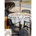 thumbnail image 6 of Square Outdoor Tablecloth with Umbrella Hole Spring Easter Outside Table Cloth Waterproof Patio Table Cover Watercolor Eggs Gnomes Flowers Leaf Plaid Zipper Tablecloths for Picnic Camping 60x60 Inch, 6 of 8