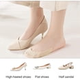 thumbnail image 4 of 6 Pairs Toe Topper Liner Socks for Women Ultra Low Cut No Show Half Socks with Sling Back for Heels Dress Shoes, 4 of 6