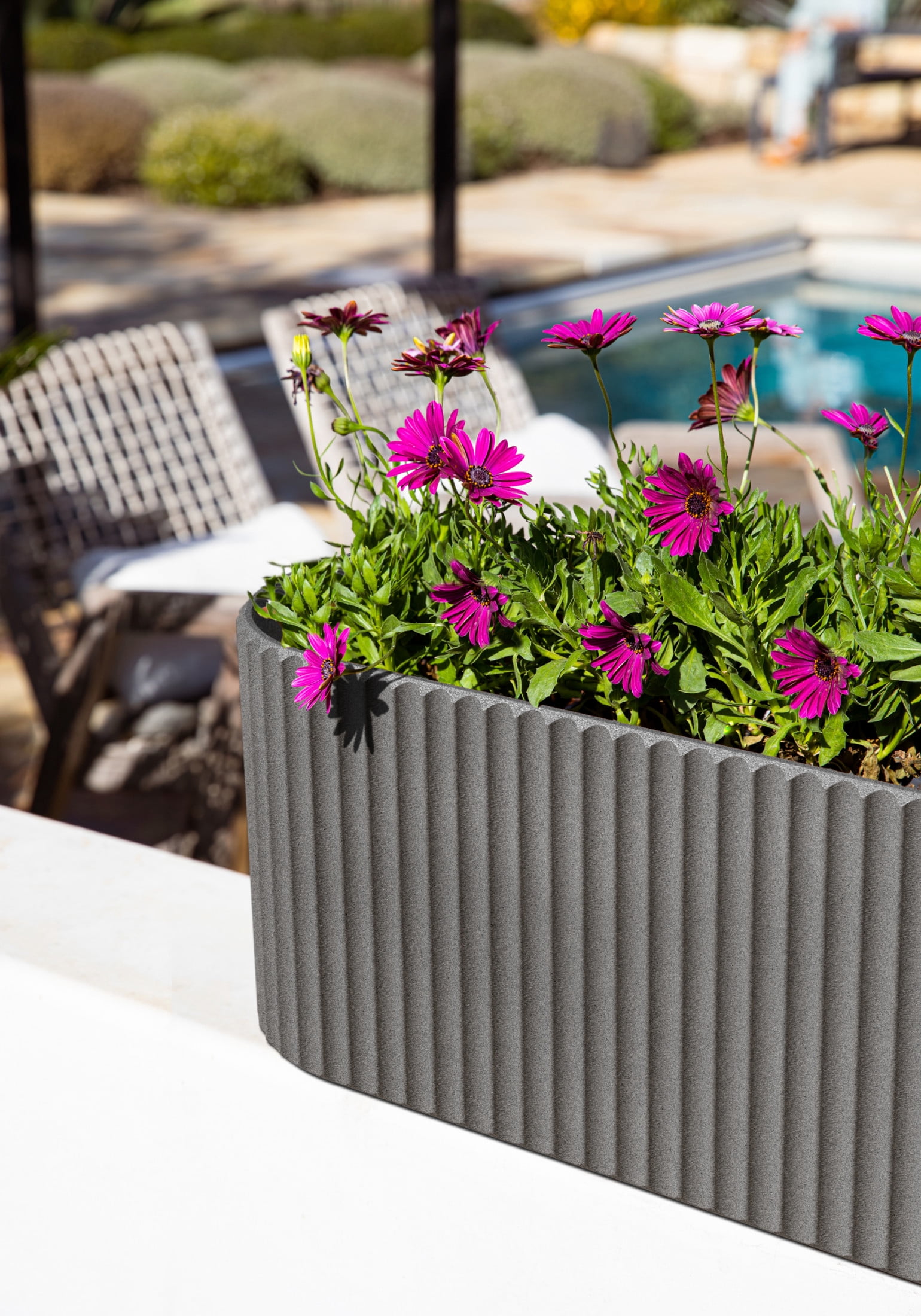 Veradek Demi Series Window Box 36" Plastic-Stone Planter - (Grey/2 Pack)