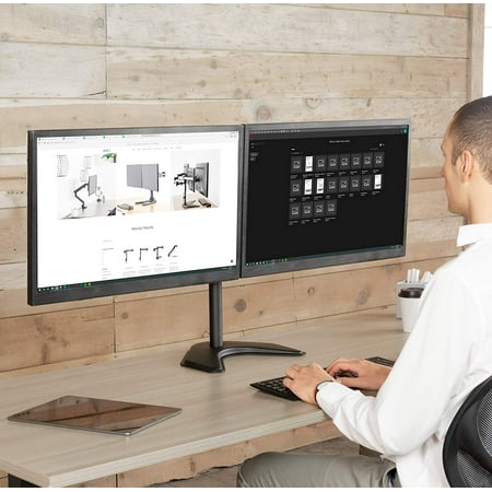 Vivo Dual Led Lcd Monitor Free Standing Desk Stand For 2 18 Standard Pole Canada Vivo Dual Led Lcd Monitor Free Standing, Vivo Dual Lcd Monitor Desk Mount Review