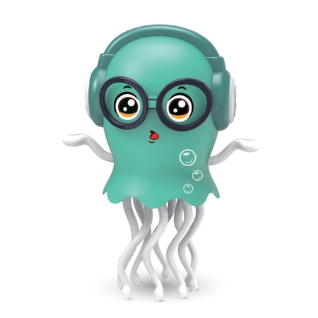 Magic Dancing Jellyfish Toy, Bump-Go Electric Toy with Music, Lights & Dance, Kids Birthday Gift Age 3-12,Green