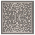 thumbnail image 2 of Safavieh Courtyard Nanda Botanical Indoor/Outdoor Area Rug, Gray/Natural, 7'10" x 7'10" Square, 2 of 14