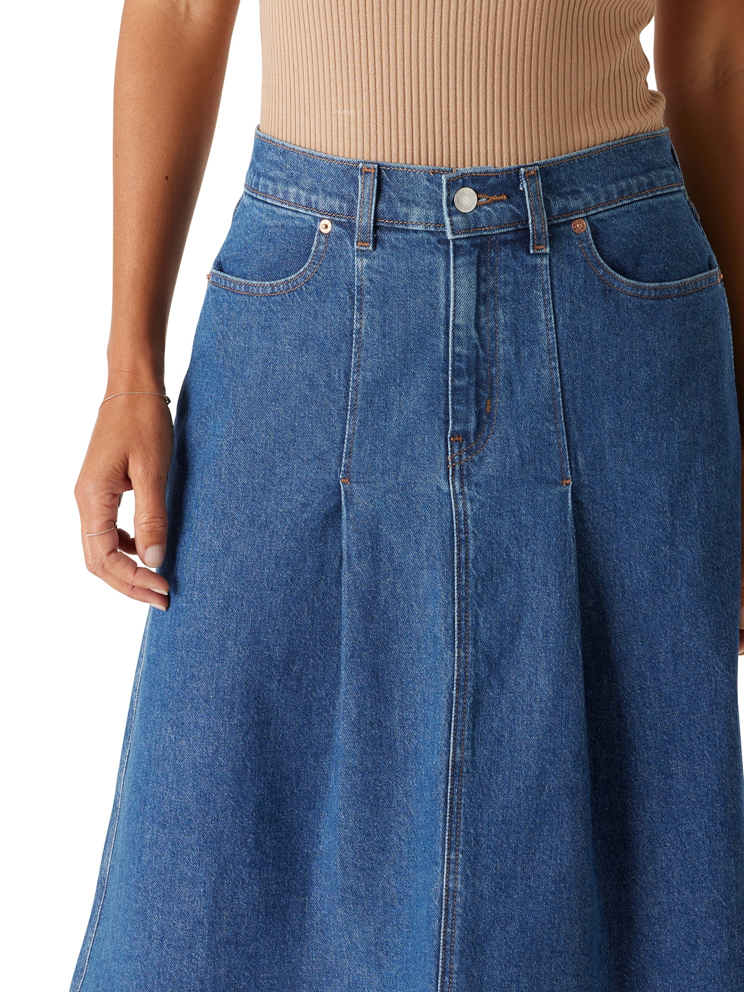 Levi Strauss Signature Women's and Women's Plus Vintage Pleated Skirt, Sizes 0-26