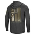 thumbnail image 3 of Men's Colosseum Heather Black Nebraska Huskers Team OHT Military Appreciation Long Sleeve Hoodie T-Shirt, 3 of 4