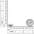 thumbnail image 6 of Gem Stone King 10K White Gold Pink Moissanite and Red Created Ruby 3-Stone Ring for Women | 1.08 Cttw | Round 6MM | Gemstone Birthstone | Size 5, 6 of 6
