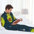 thumbnail image 6 of Uemuo Avocado in Space Pattern 2-Piece Loungewear Set - Men’s Soft Sleepwear, Cozy Winter PJs, Comfy Sleep Set-, 6 of 7