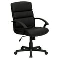 thumbnail image 2 of Flash Furniture Mid-Back Black LeatherSoft Swivel Task Office Chair with Arms, 2 of 12