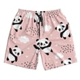 thumbnail image 3 of Uemuo Panda Pattern Men's Swim Trunks Hawaiian Beach Bathing Suit Swimsuits Beach Quick-Dry Shorts with Pockets-Large, 3 of 9