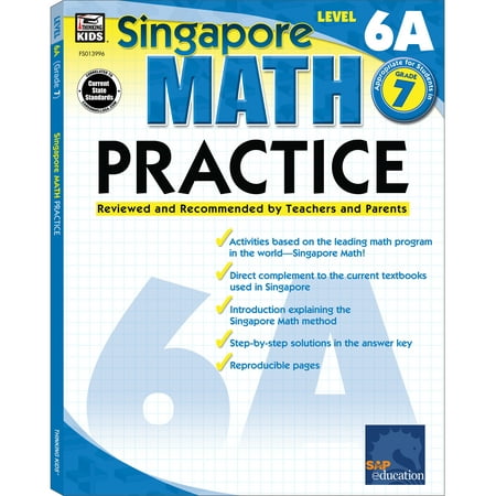 Carson Dellosa Singapore Math Level 6A Math Practice Workbook Grade 7 (128 pages)