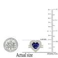 thumbnail image 5 of Dazzlingrock Collection 8mm Heart Blue Sapphire & Round White Diamond Double Halo Engagement Ring Set for Women (0.65 ctw, Color I-J, Color I1-I2) in 14K Yellow Gold, Size 9.5, 5 of 6
