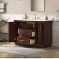 thumbnail image 4 of Deluxe Living 48" Bathroom Vanity with Marble Top, Fully-Assembled vanity with Ceramic Sink,Solid Wood Frame, Warm Elm, 4 of 9