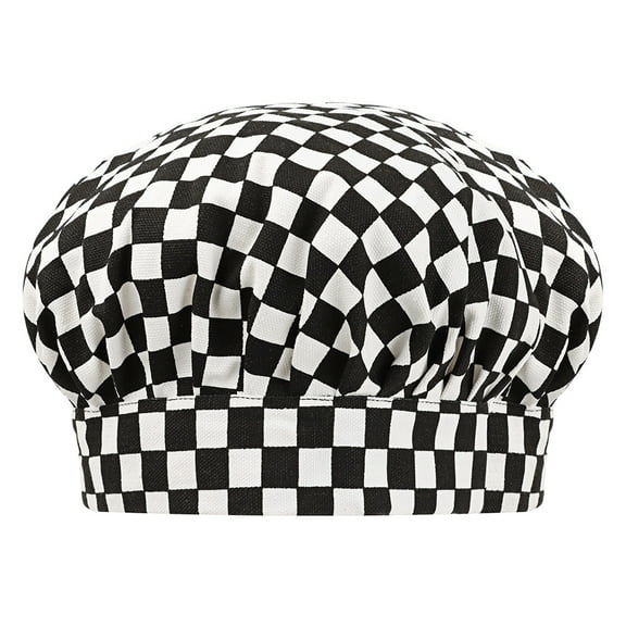 Toptie Chef Hat for Kid & Adult, Cotton Elastic Adjustable Kitchen Cooking Baking Hat-Shepherd Check-S