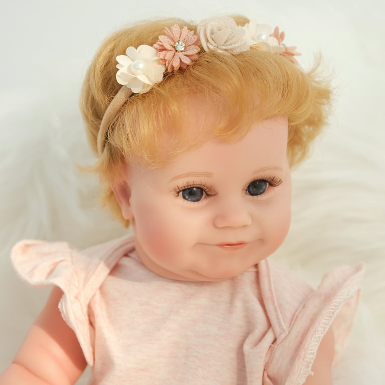Lifelike Reborn Baby Dolls Girl, 18 Realistic Newborn Baby Dolls Soft Full  Body Vinyl Silicone with Rooted Blonde Hair, Reborns Real Life Toddler