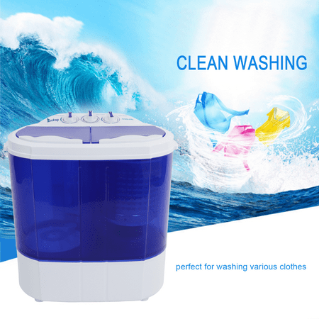 ZOKOP Portable Compact Mini Twin Tub Washing Machine w/Wash and Spin Cycle, 10.4Lbs Semi-automatic Washing Machine For Colthing, Camping, Apartments, Dorms, College Rooms, RV's and