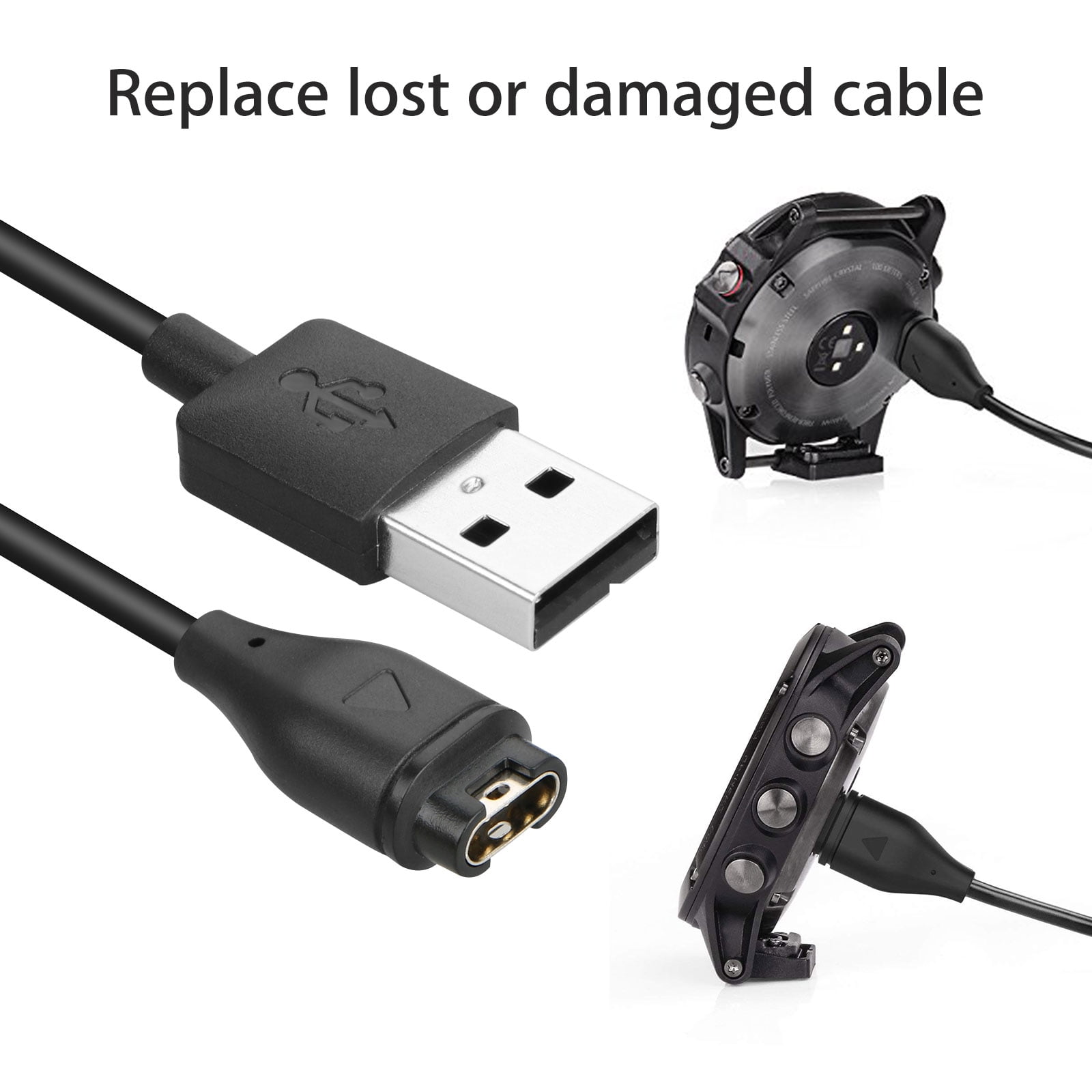 1 Metre USB Charger Charge Cable for Garmin Fenix 5//5S//5X Vivoactive 3 Vivosport
