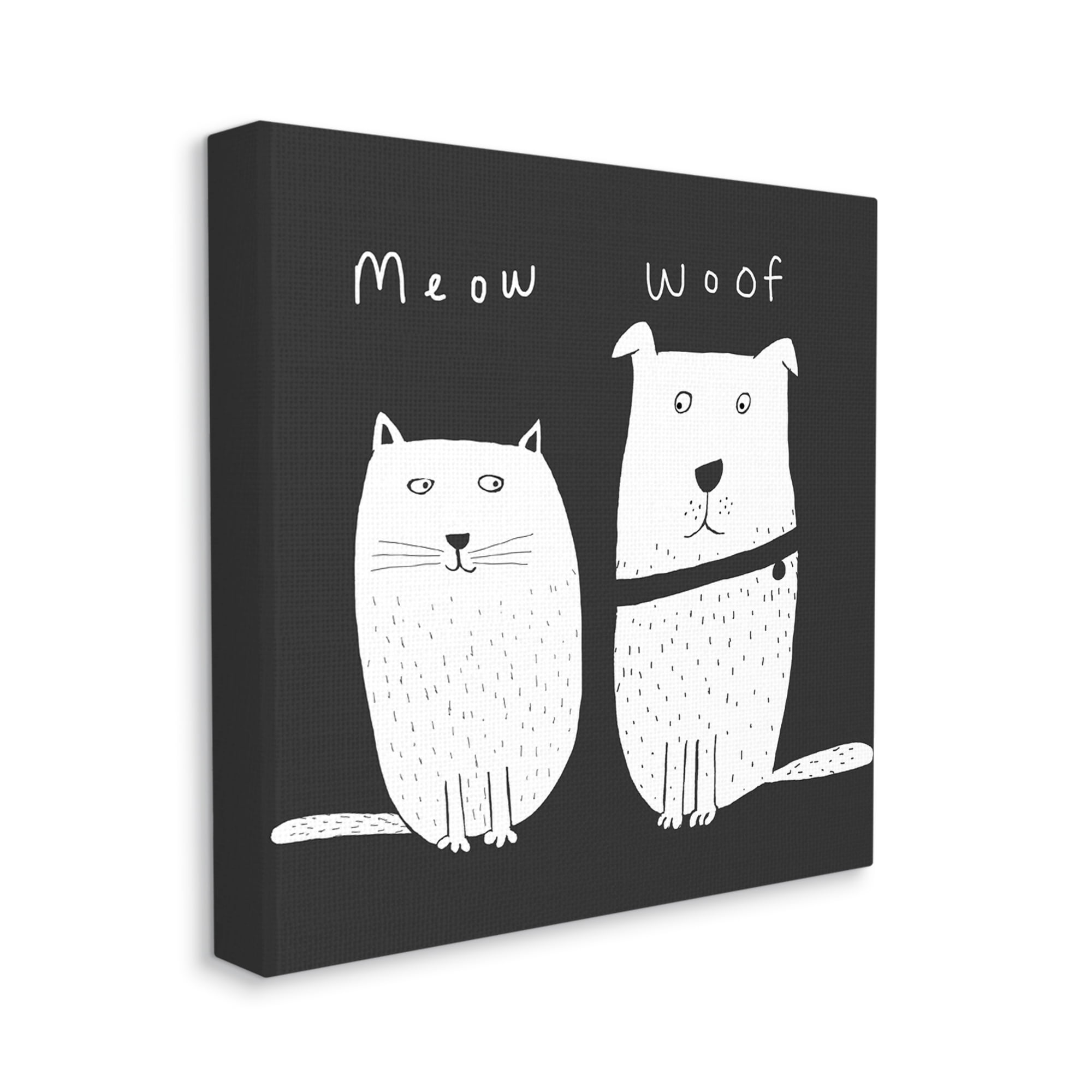 Stupell Industries Kids' Cat and Dog Pet Pair Meow Woof, 36 x 36,Design by Carla Daly