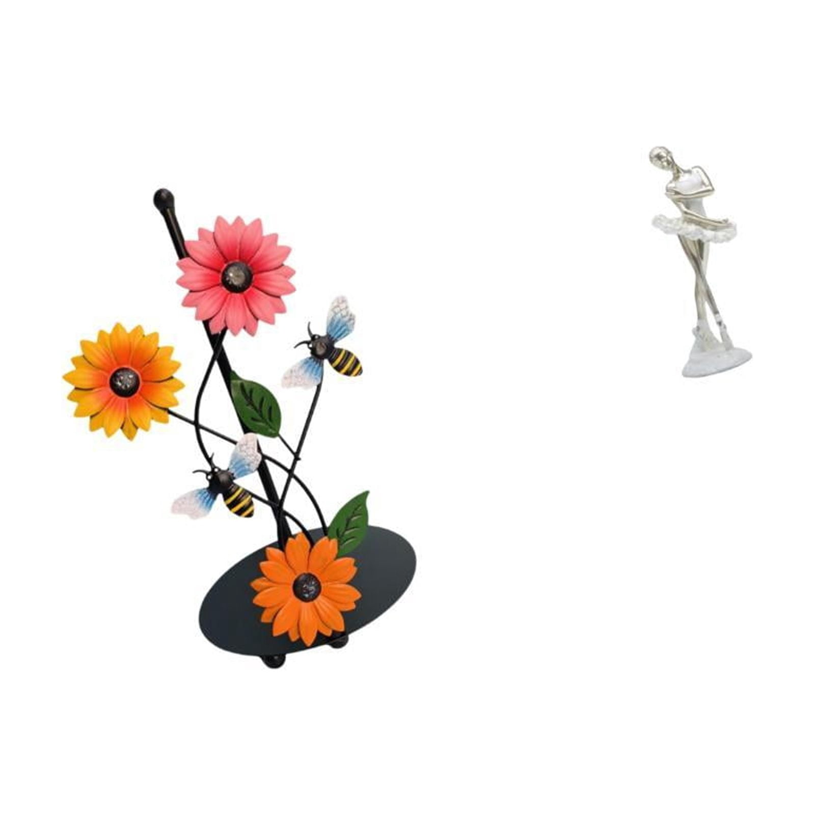 Fiocias Toilet Paper Holder Paper Towel Holder Countertop Kitchen Roll Holder Desktop Figurine Ballet Girl Statue Ornament Made of Iron And Resin Suitable for