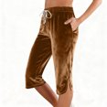 thumbnail image 2 of AINIYS High Waisted Straight Leg Durable Capris Pants for Women Vintage Street Casual Travel Brown XL, 2 of 7