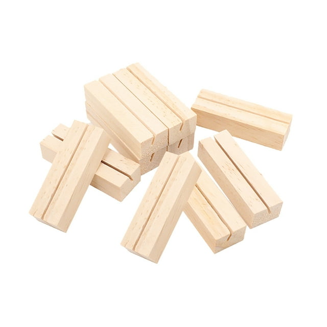 CIMAXIC Support d'Affaires 10 Pcs Support de Photo en Bois Forme de Mémo Fait Main, 2.76"X0.91"X0.67 Pouces