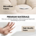 thumbnail image 6 of DreamBuck Bean Bag Chair for Adult, Microfiber Upholstered Bean Bag Sofa with Petal Back, Shell-Shaped Beanbag Chair with Footstool, Memory Foam Stuffed Lazy Sofa for Living Room, Bedroom (Beige), 6 of 7