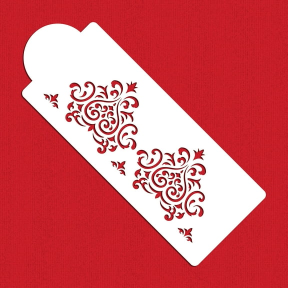 Designer Stencils C593 Elaine's Cake Stencil Set - Tier 2, Beige/semi-transparent