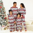 thumbnail image 1 of Conjuntos de pijamas a juego para toda la familia con estampado navideño de renos y copos de nieve (resistentes al fuego), 1 of 5
