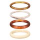 thumbnail image 1 of Conjunto de brazaletes de resina acrílica de 4 piezas para mujeres, brazaletes apilables de blanco crema y ámbar, brazaletes geométricos de acetato grueso, joyería vintage de moda, 1 of 6