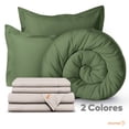 thumbnail image 4 of Set de 7 Piezas Edredón Acolchado y Sábanas King Size Dreamlab, Colcha para Cualquier Temporada, Hipoalergénica, Color Verde Seco, Color Beige, 4 of 9