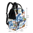 thumbnail image 2 of Daiia Marine Animals Large Capacity Baby Bag Waterproof Stylish Diaper Bag Mummy Backpack Adjustable Straps Diaper BagBaby Essentials Bag, 2 of 6