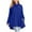 Blue, variant on Pleated T Shirts Flowy Tunic Teacher Shirts Plus Size Long Sleeve High Neck Blouses