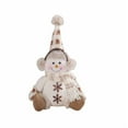 thumbnail image 2 of Mouliraty Christmas Short Legged Snowman Doll Warm Brown Knitted Doll Rudolf Decoration Dwarf Goblin Doll Christmas Decoration, 2 of 4