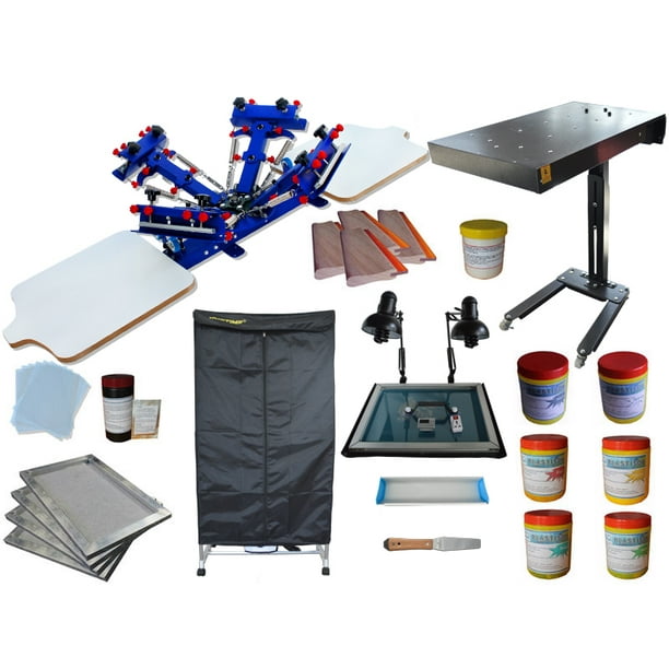 Techtongda 4 Color Screen Printing Press Kit Flash Dryer Exposure