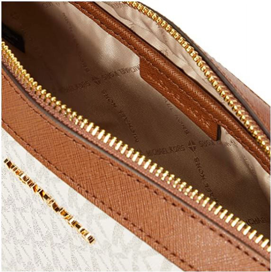 Michael Kors Jet Set Item Large Crossbody Bag, Off-White Leather, Gold Hardware