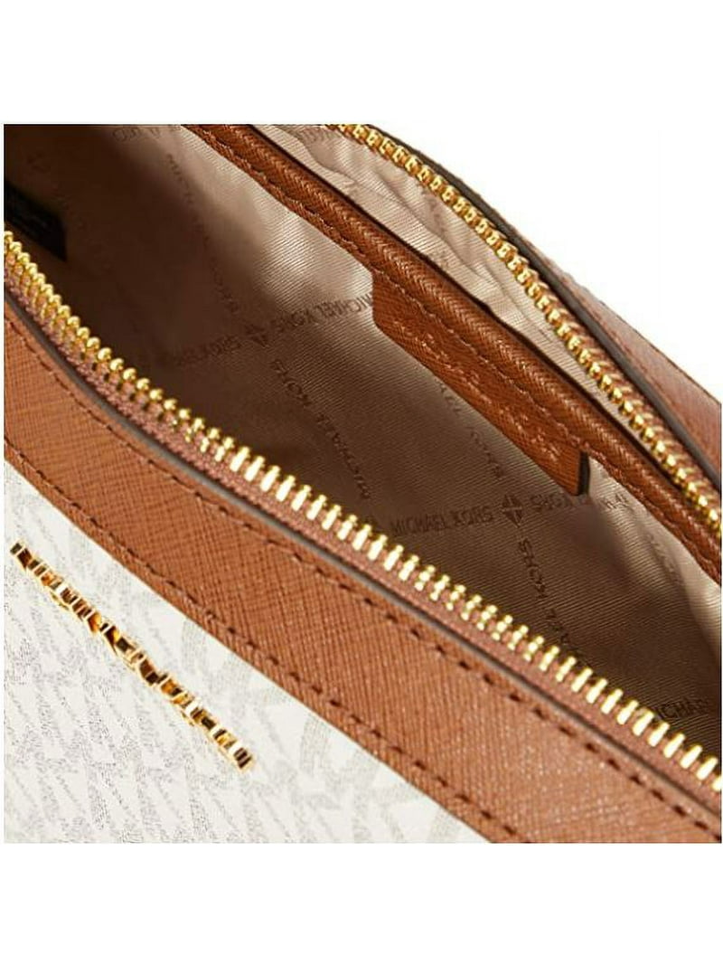 Michael Kors Jet Set Large Crossbody Bag, Vanilla, PVC Coated