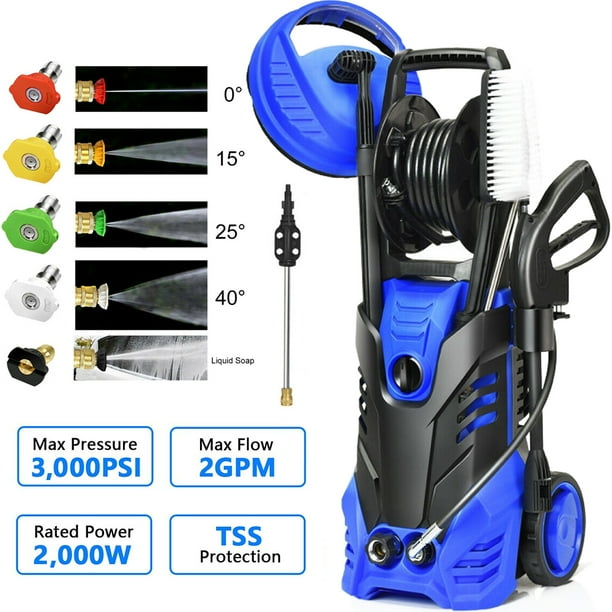 3000PSI Electric High Pressure Washer Machine 2 GPM 2200W w/ Deck Patio