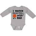 thumbnail image 3 of Inktastic I Watch Basketball with Dad Boys Long Sleeve Baby Bodysuit, 3 of 5