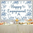 thumbnail image 2 of Happy Engagement Backdrop Blue and White Bridal Shower Photography Background Bride to Be Wedding Engagement Party Decorations Banner Supplies Photo Booth Props, 2 of 4