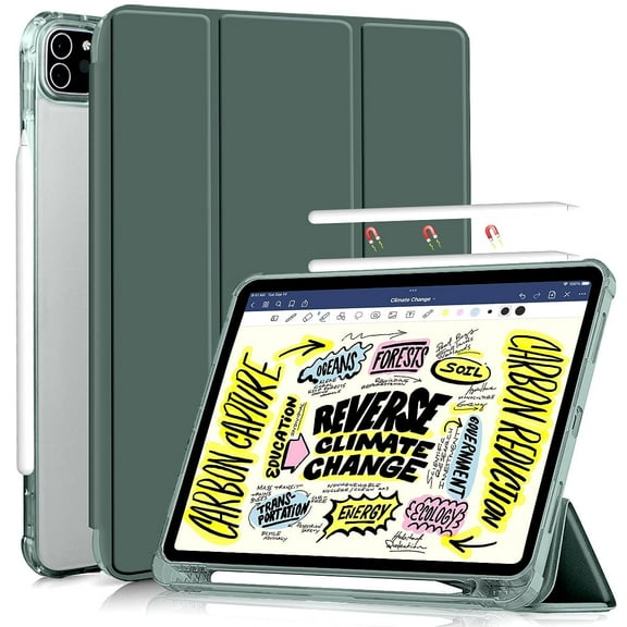 kenke for iPad Air 11 Inch M3/M2 (2025/2024), iPad Air 5/4th Gen (2022/2020) 10.9 Inch Case with Keyboard, (Dark Green)