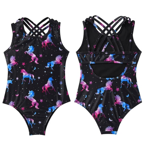 DPOIS Kids Girls Athletic Leotard Gymnastics One Piece Ballet Bodysuit