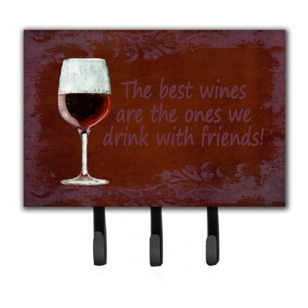 Caroline's Treasures The Best Wines Are The Ones We Drink with Friends Leash Holder and Key