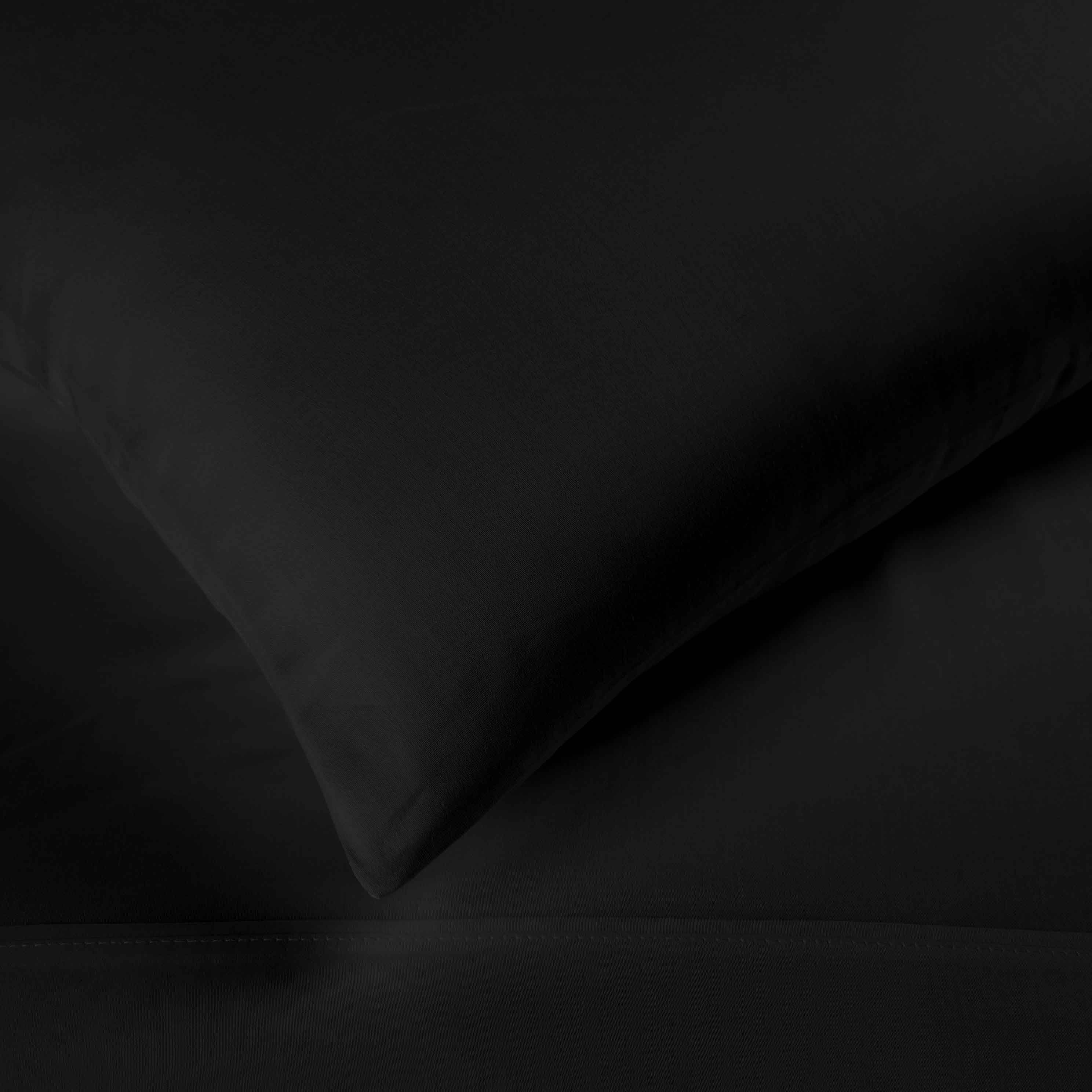 Superior Egyptian Cotton 300 Thread Count Deep Pocket Sheet Set, Queen, Black