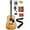 Natural w/ Strap, variant on Jasmine S35 Dreadnought Acoustic Guitar Bundle with Hard Case, Strings, Tuner, Strap, Picks, Instructional Book, DVD, and Austin Bazaar Polishing Cloth, Matte Sunburst