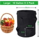 thumbnail image 3 of Dinheiro 2 bolsas para plantas de fresa de 43 litros de tela no tejida con asas y 8 bolsillos laterales para cultivo, bolsas para plantas de balcón y verduras, diámetro 35 x 45 cm (2 x 10 galones), 3 of 8