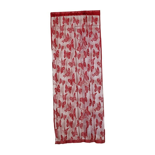 Cortina de mariposa para ventana, decoración para sala de estar y dormitorio, transparente, 200 cm